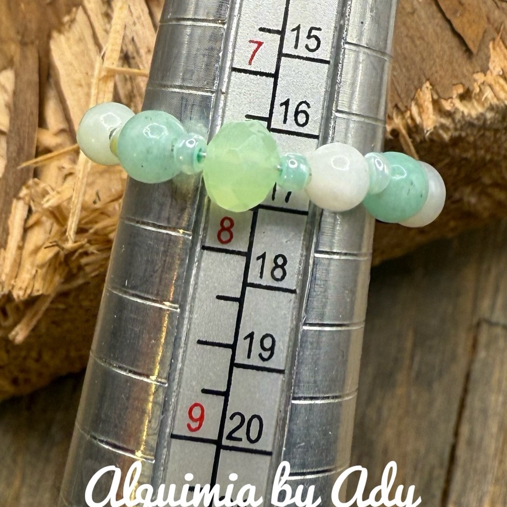 Amazonite Pastel Beaded Gem Ring - image 1